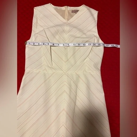 Tailored By Rebecca Taylor Stripe Print Sleeveless Dress Snow Combo Size… - Picture 8 of 8